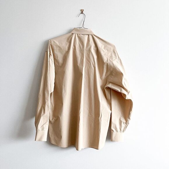 Panhandle Slim Mens Dress Shirt Long Sleeve Button Down Cotton Solid Tan Large - Picture 2 of 7